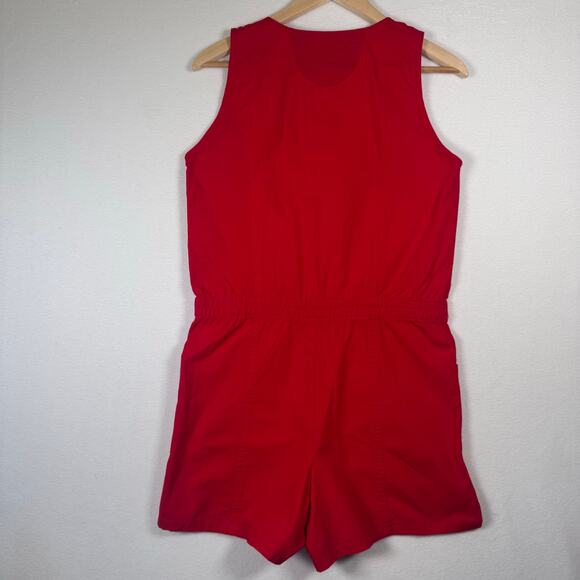 VINTAGE 80s G Pellini Red Cotton Shorts Tank Romper Jumpsuit sz M - Picture 2 of 6